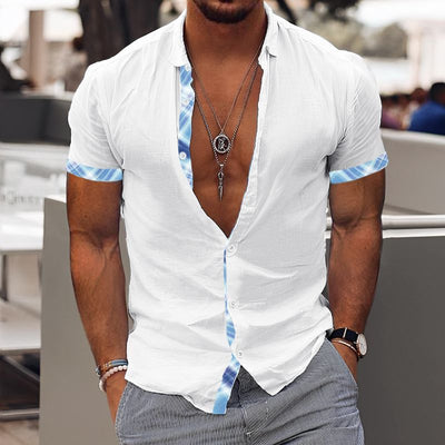 Camisa Hawaiana de Hombre con Rayas Simples y Cuello Solapa - Image 11