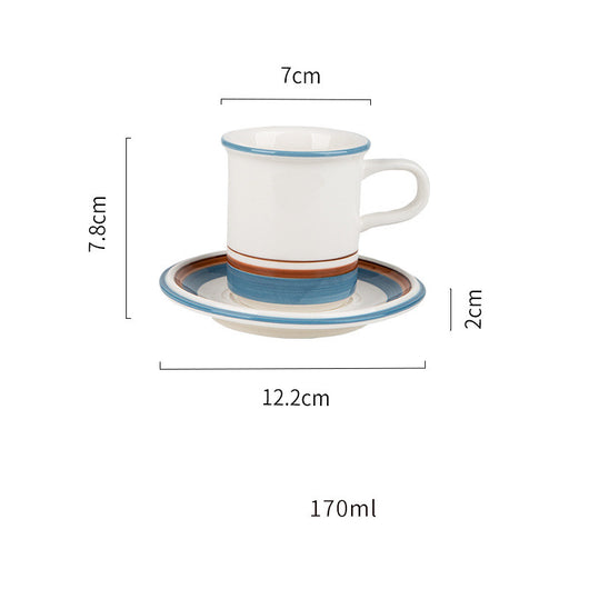 Taza de Café Medieval Artesanal Pintada a Mano con Plato Juego Vintage - Image 15