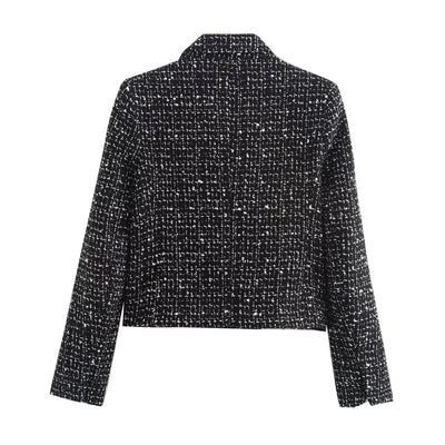 Saco Elegante Texturizado Doble Botonadura Manga Larga - Image 3