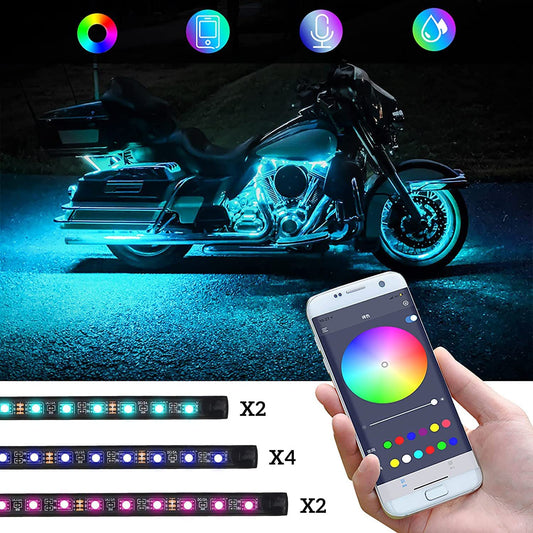 Kit de Luces LED RGB para Chasis de Moto | Iluminación Ambiental