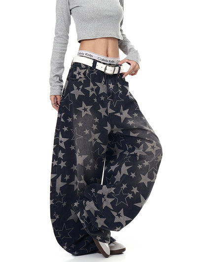 Jeans Machete Estampado Retro Americano con Diseño Desgastado - Image 11