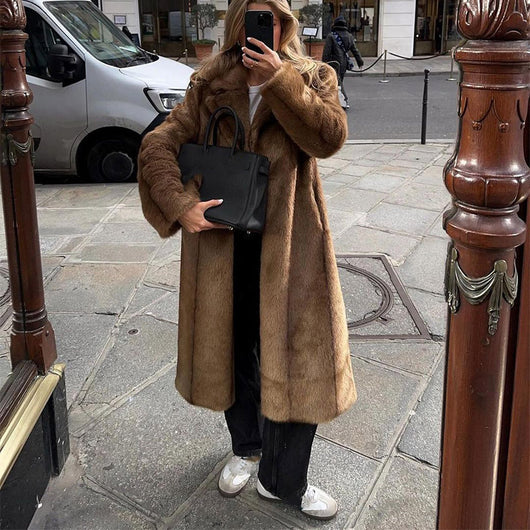 Abrigo Largo Marrón con Solapa - Calidez Invernal Premium - Image 15