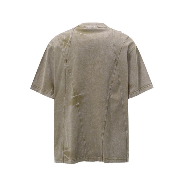 Camiseta Manga Corta Teñida Spray Efecto Vintage para Hombre
