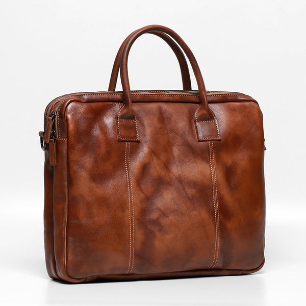 Bolsa de Cuero para Hombre Estilo Retro - Piel de Res Premium
