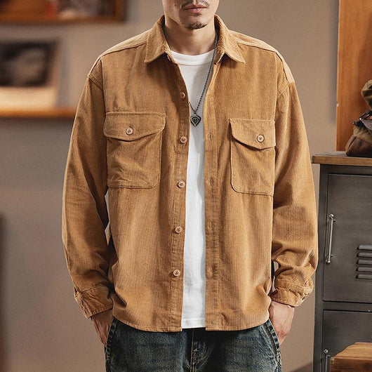 Chaqueta de Trabajo Pesada Estilo Retro Americano para Hombre - Image 5