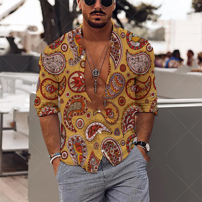Camisa Estampada Suelta Talla Grande para Hombre - Image 11