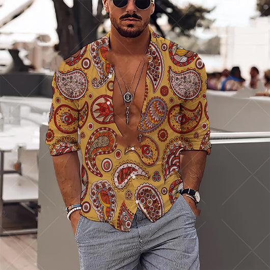 Camisa Estampada Suelta Talla Grande para Hombre - Image 11