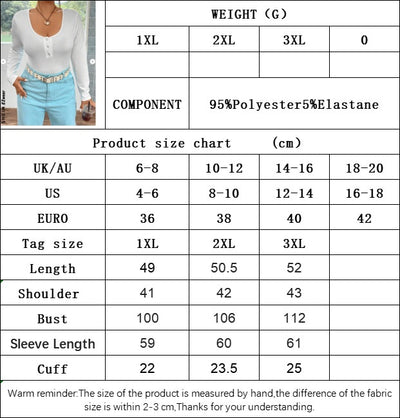 Blusa Casual Ajustada de Punto Elástico Manga Larga Versátil - Image 6