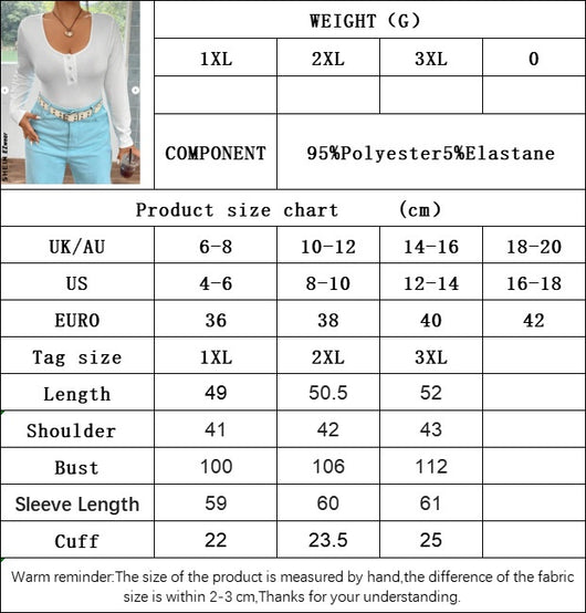 Blusa Casual Ajustada de Punto Elástico Manga Larga Versátil - Image 6