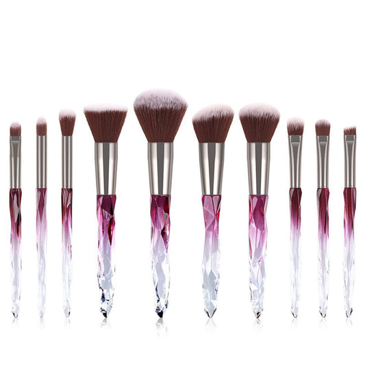 Set de 10 Brochas de Maquillaje con Mango de Diamante