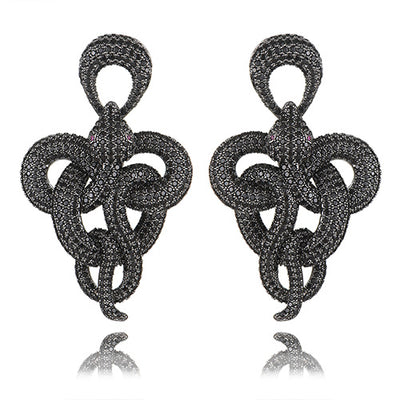 Aretes Serpiente Retorcida Ancha - Diseño Audaz y Exagerado