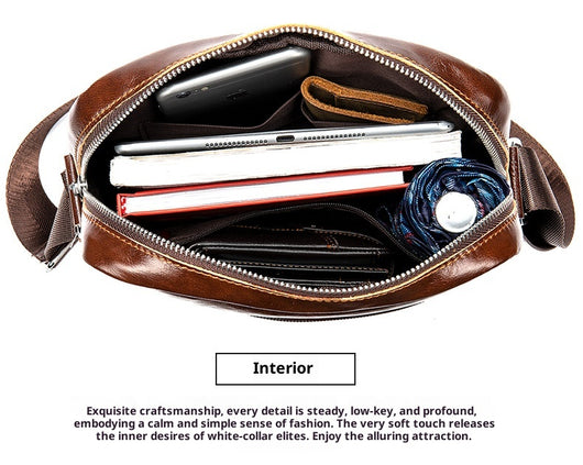 Bolso Mensajero de Cuero Vintage para Hombre - Piel Vacuna Premium - Image 18