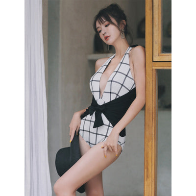 Traje de Baño Retro Ajustado de Una Pieza - Image 7