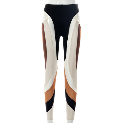 Pantalones Casuales Mujer Cintura Alta Ajustados con Parches Estampados - Image 3