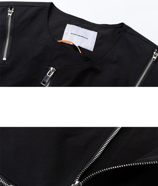 Chaleco Hip-hop Urbano Multi-Cierre sin Mangas Estilo Streetwear - Image 8