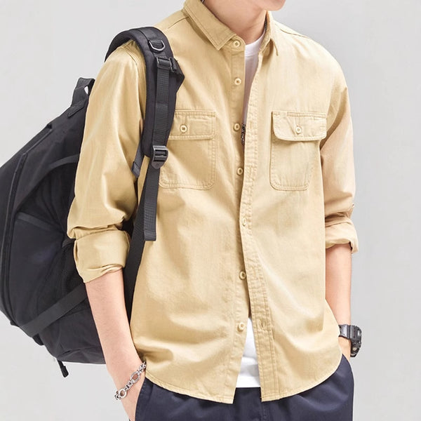 Camisa Overol Manga Larga con Diseño Moderno para Hombre