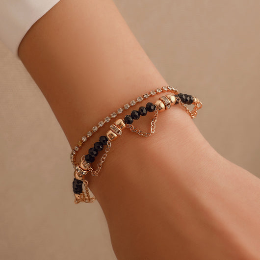 Pulsera Étnica de Cuentas con Diamantes y Borla - Image 10