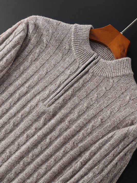 Suéter de Cachemira para Hombre con Cuello Cremallera - Abrigo Grueso y Cálido - Image 2