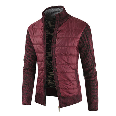 Cardigan de Cuello Alto con Bloques de Color y Parches - Image 8