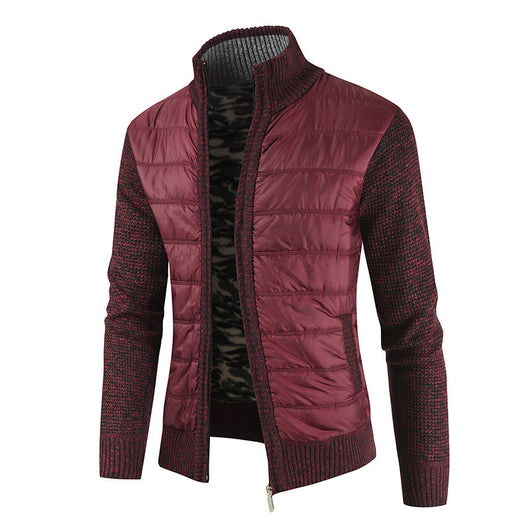 Cardigan de Cuello Alto con Bloques de Color y Parches - Image 8