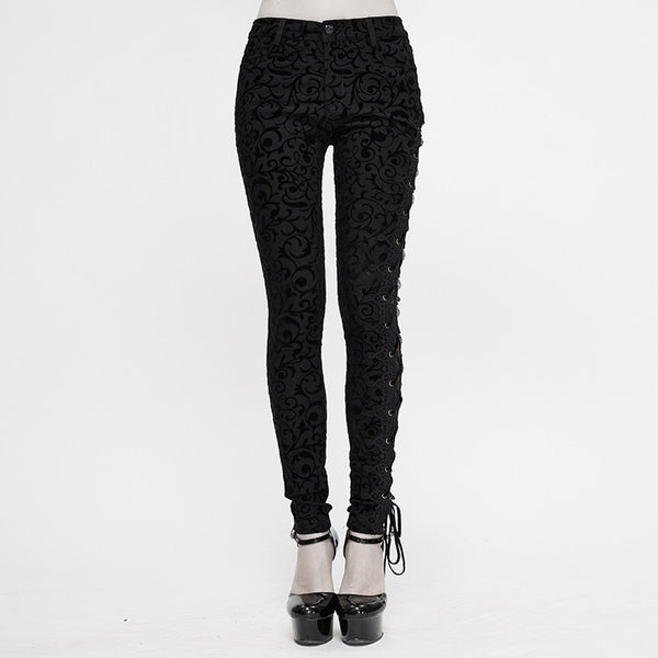 Leggings Góticos Mujer con Diseño Asimétrico y Cordones