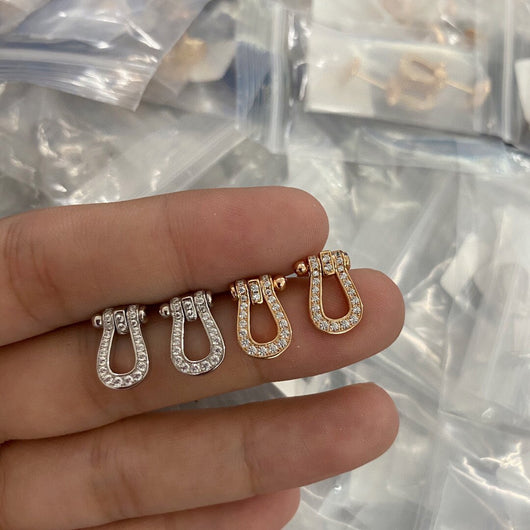 Aretes Herradura de Plata Esterlina 925 con Cierre de Presión - Image 6