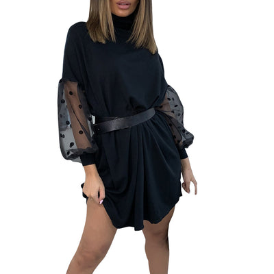 Falda Malla con Cuello Alto y Mangas Abullonadas - Image 10