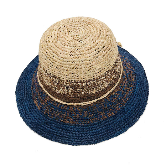 Sombrero de Rafia Tejido con Cúpula Calada y Ala Plana para Mujer - Image 2