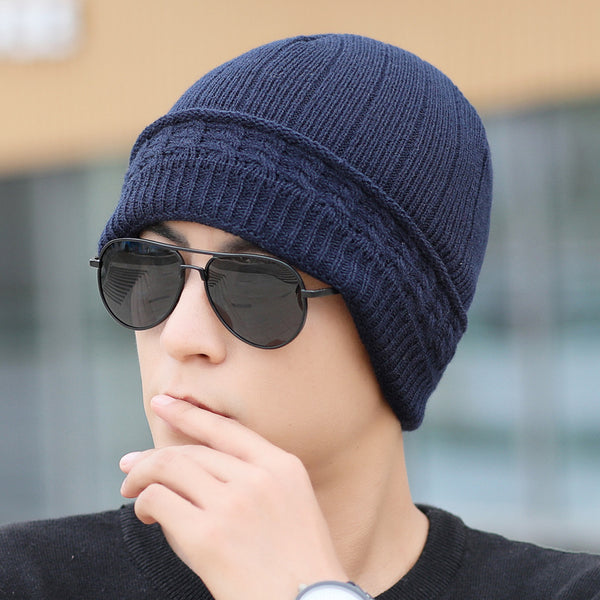 Gorro de punto para hombre con hilo esponjoso
