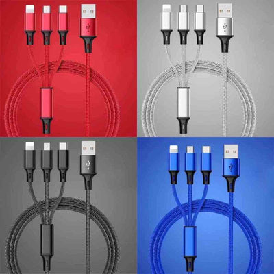 Cable de Datos Trenzado 3 en 1 Compatible - Image 3