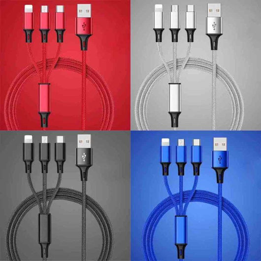 Cable de Datos Trenzado 3 en 1 Compatible - Image 3