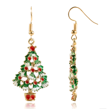 Aretes Navideños Árbol de Navidad - Pendientes Elegantes para Fiestas - Image 2