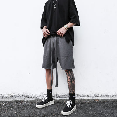 Shorts Casuales para Hombre con Bordes Crudos y Diseño Moderno - Image 5