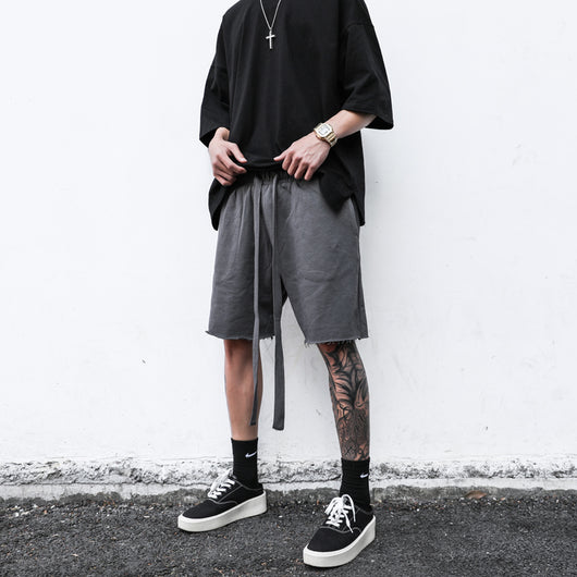 Shorts Casuales para Hombre con Bordes Crudos y Diseño Moderno - Image 5