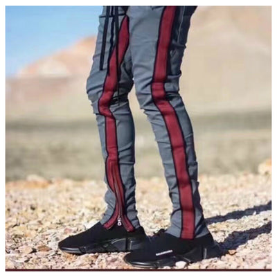 Pantalones Deportivos con Cierre en Tobillo y Rayas Contrastantes - Image 2