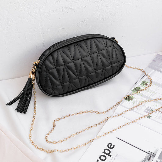 Bolso Bandolera Rombo con Cadena y Borlas - Image 9