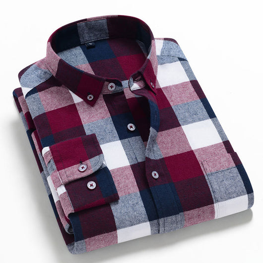 Camisa de Cuadros Casual Versátil para Hombre - Image 7