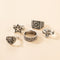 Set de 5 Anillos Hip-hop Punk Calavera Estrella y Amor para Halloween