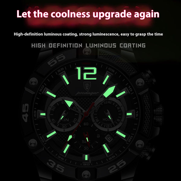 Reloj de Pulsera Multifuncional para Hombre con Banda de Silicona
