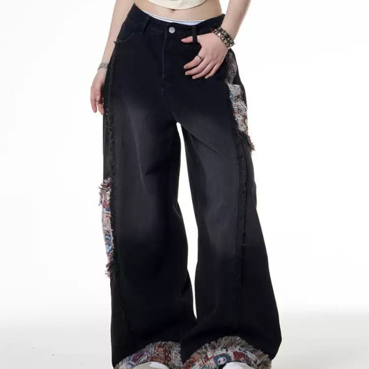 Jeans Rectos Sueltos con Costuras Retro Bordadas para Mujer - Verano - Image 10