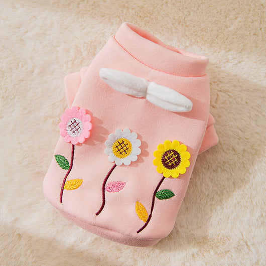 Suéter para Mascotas Pequeñas con Flores 3D - Image 4