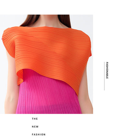 Blusa de Moda Asimétrica con Combinación de Colores para Primavera y Otoño - Image 9