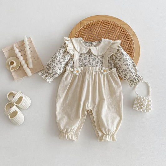 Enterizo Largo para Bebé Niña con Diseño de Dos Piezas y Tirantes - Image 2
