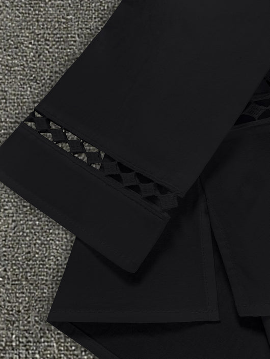 Blusa Semitransparente con Cuello Redondo y Detalles Calados - Image 20