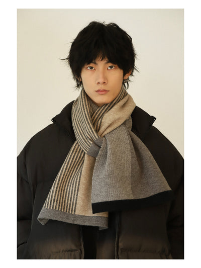 Bufanda Reversible a Rayas con Bloques de Color - Calidez y Grosor Premium - Image 17