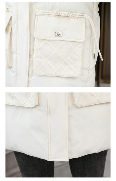 Abrigo Acolchado Grueso Talla Grande con Capucha - Algodón Cálido Invierno - Image 32