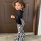 Pantalones Acampanados Leopardo para Niñas - Conjunto Casual Elegante
