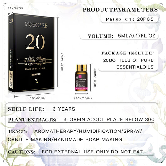 Set de 20 Aceites Esenciales Moocare para Aromaterapia - Image 3