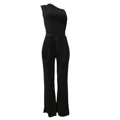 Jumpsuit con Hombros Inclinados Asimétrico - Image 12