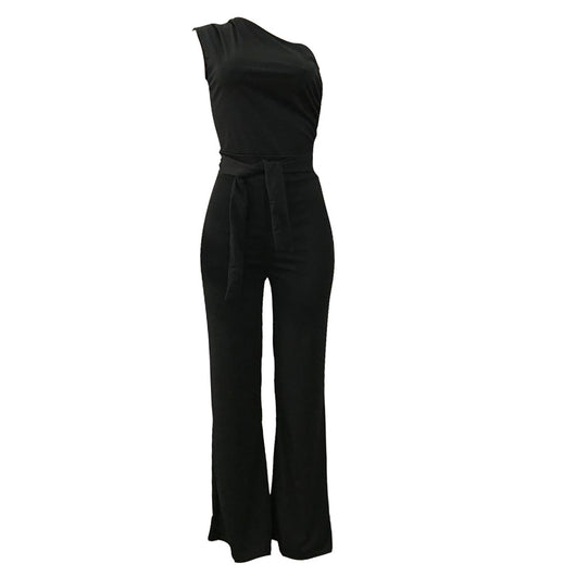 Jumpsuit con Hombros Inclinados Asimétrico - Image 12